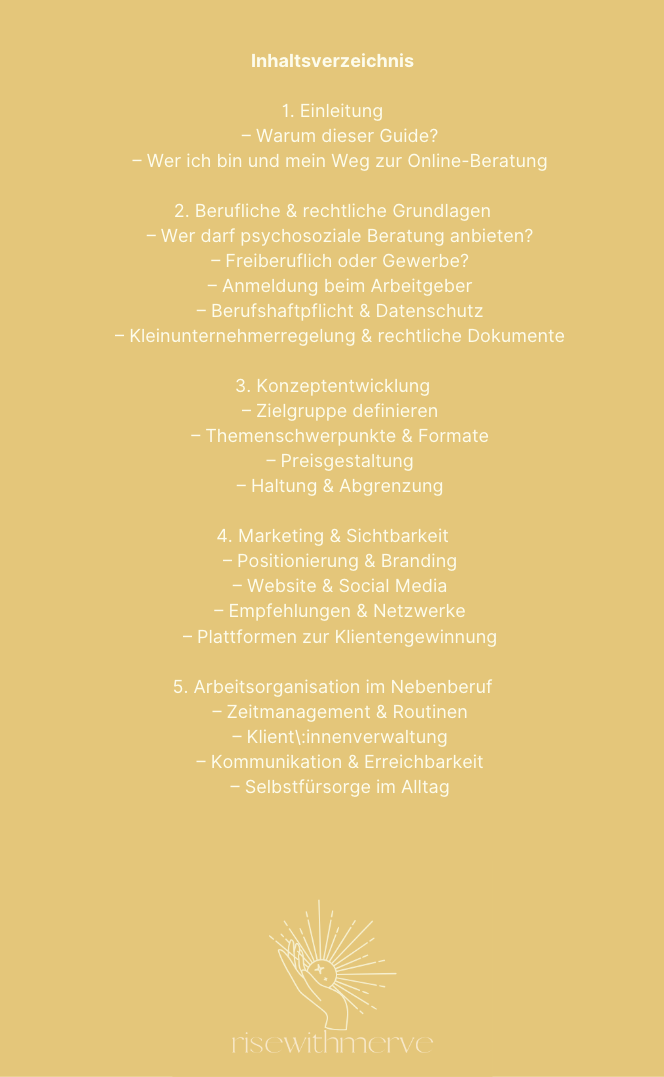 Guide für SozialarbeiterInnen für die Selbstständigkeit in der Online-Beratung