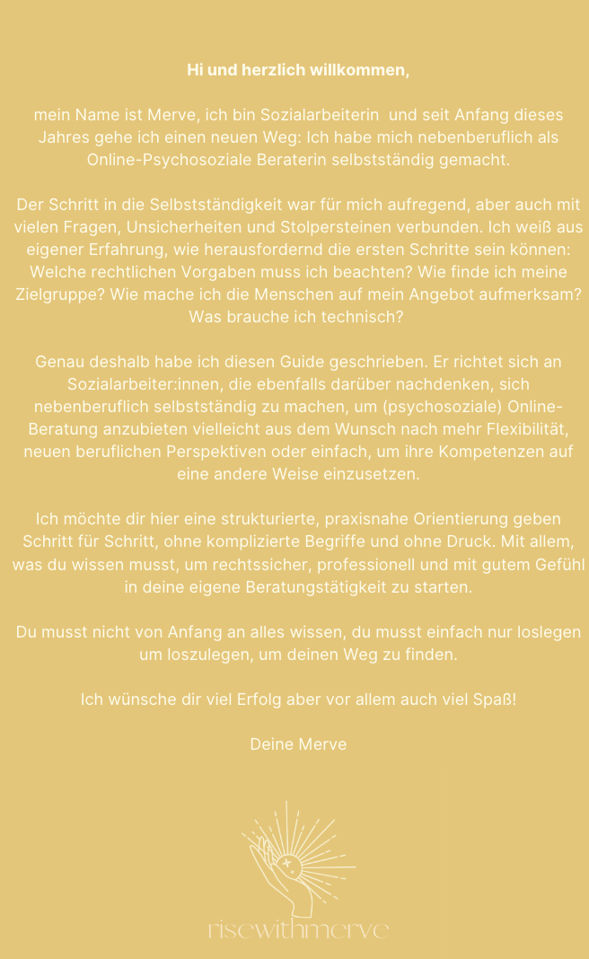 Guide für SozialarbeiterInnen für die Selbstständigkeit in der Online-Beratung