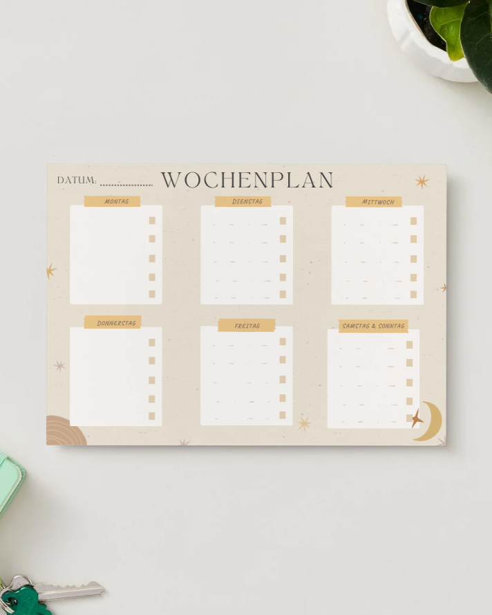Wochenplan zum Ausfüllen