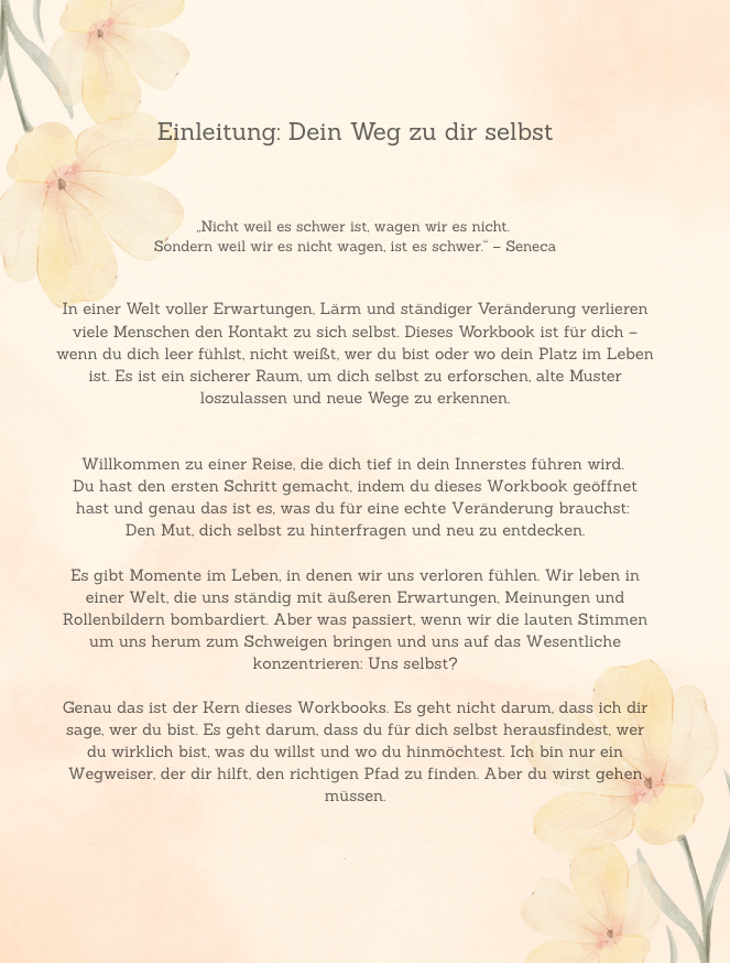 Selbstfindung Workbook - "Dein Weg zurück zu dir"